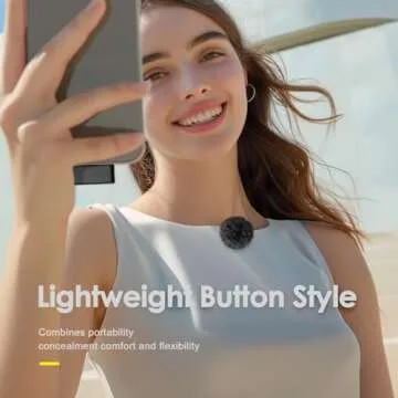 Rythflo Wireless Lavalier Microphone for iPhone/Android with Lightning/USB C, Mini Mic with Noise Ca...