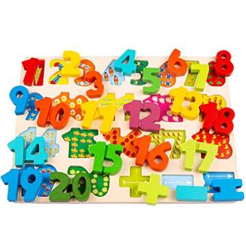 Wooden Puzzles for Toddlers, Voamuw Alphabet Number Shape Learning Puzzle for Kids Ages 3 4 5, Montessori Toys Preschool Education Chunky Jigsaw for Boys and Girls