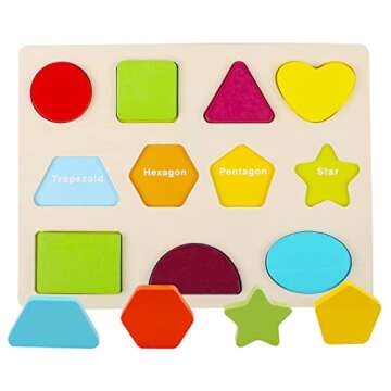 Wooden Puzzles for Toddlers, Voamuw Alphabet Number Shape Learning Puzzle for Kids Ages 3 4 5, Montessori Toys Preschool Education Chunky Jigsaw for Boys and Girls