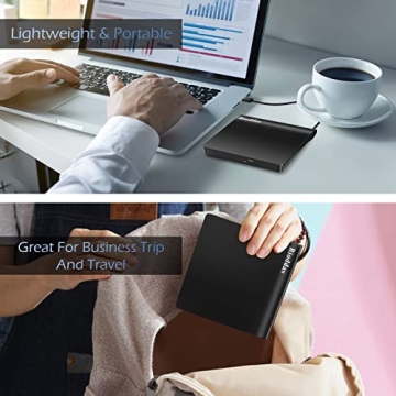 Rioddas Portable External CD/DVD Drive for Laptops