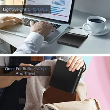 Rioddas Portable External CD/DVD Drive for Laptops