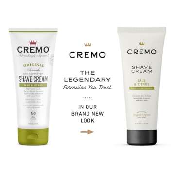 Cremo Sage & Citrus Shave Cream - Astonishingly Smooth for Men, 6 Fl Oz
