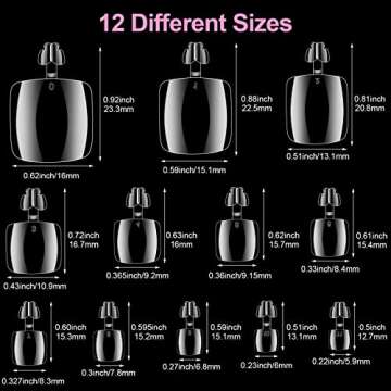 PAGOW 600Pcs False Toe Nail Tips - 12 Sizes, Full Coverage, DIY Nail Art