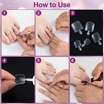 PAGOW 600Pcs False Toe Nail Tips for Stunning Feet