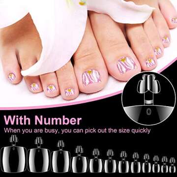 PAGOW 600Pcs False Toe Nail Tips for Stunning Feet