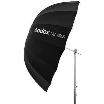 Godox UB-165S 65 inch 165cm Parabolic Inner Silver Reflec Umbrella Studio Light Umbrella with Diffus...