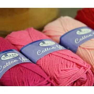 Threadart 100% Pure Cotton Crochet Yarn | 50 gram Skeins | Worsted Medium #4 Yarn | 85 yds per Skein | 30 Colors Available | Black #3502