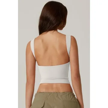 Stylish QINSEN Women's Open Back Crop Tank - Comfort & Chic