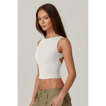 Stylish QINSEN Women's Open Back Crop Tank - Comfort & Chic