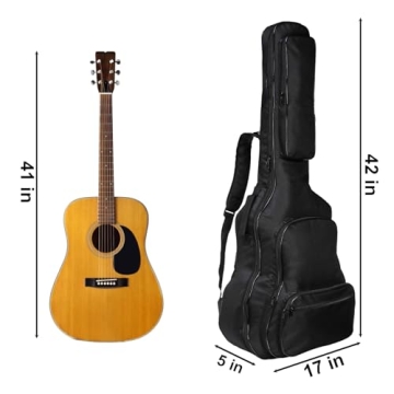 Okllen 41 Inch Waterproof Guitar Case with Storage Pockets