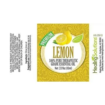Healing Solutions Lemon Essential Oil - Pure & Natural 10ml