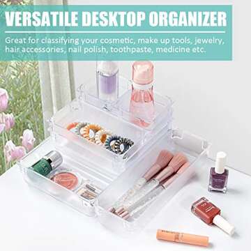 Tiblue 22 PCS Clear Drawer Organizer for Versatile Spaces