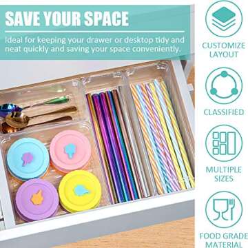 Tiblue 22 PCS Clear Drawer Organizer for Versatile Spaces