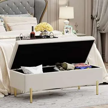 Elegant Andeworld Velvet Storage Bench for Any Room