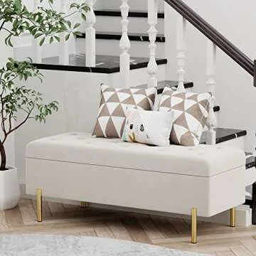 Elegant Andeworld Velvet Storage Bench for Any Room