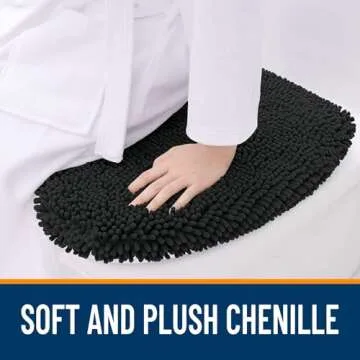 OLANLY Soft Chenille Bathroom Toilet Lid Cover, Machine Washable Seat Covers, 17.5x15, Stays in Plac...