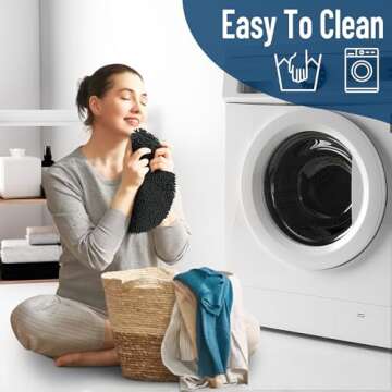 OLANLY Soft Chenille Bathroom Toilet Lid Cover, Machine Washable Seat Covers, 17.5x15, Stays in Place Rubber Backing, Fits Most Round, Elongated and Oblong Lids, Accessories Decor, Black