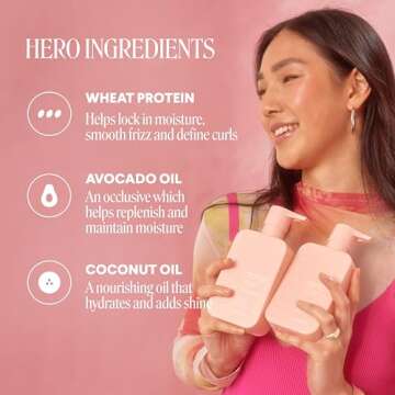 MONDAY HAIRCARE Smooth Shampoo + Conditioner Bathroom Set (2 Pack) 27oz Each for Frizzy, Coarse, and Curly Hair, Made from Coconut Oil, Shea Butter, & Vitamin E, 100% Recyclable Bottles