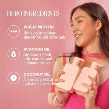 MONDAY HAIRCARE Smooth Shampoo + Conditioner Bathroom Set (2 Pack) 27oz Each for Frizzy, Coarse, and Curly Hair, Made from Coconut Oil, Shea Butter, & Vitamin E, 100% Recyclable Bottles