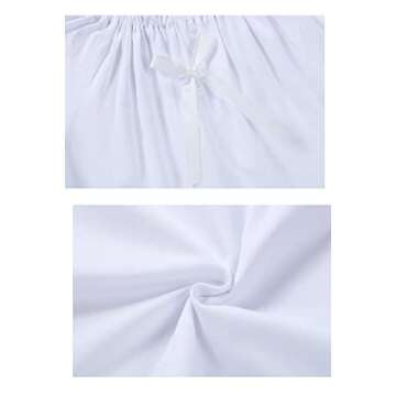 PUFSUNJJ Kids Girls Soft Cotton Nightgown Sleepwear Dress Toddler 3-12 Years Off-white