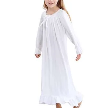 PUFSUNJJ Kids Girls Soft Nightgown Dress for Ages 3-12