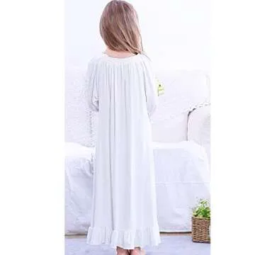 PUFSUNJJ Kids Girls Soft Nightgown Dress for Ages 3-12