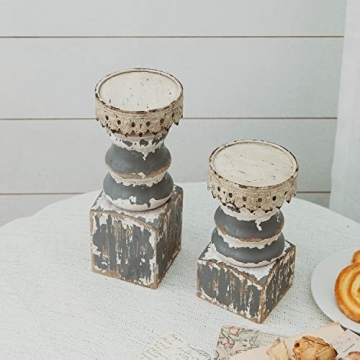 NIKKY HOME Rustic Candle Holders - Set of 2