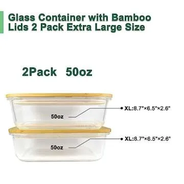 Eco-Friendly Urban Green Glass Containers with Bamboo Lids