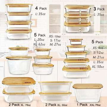 Eco-Friendly Urban Green Glass Containers with Bamboo Lids