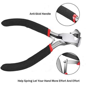 End Cutting Pliers for Jewelry Making, Nail Puller Tool for Carpenter, End Nippers for Zipper Install Stops, Wire Cutting