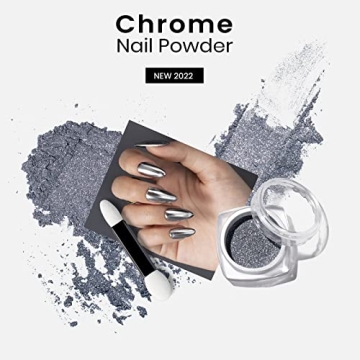 Beetles Silver Chrome Nail Powder for Stunning Manicures