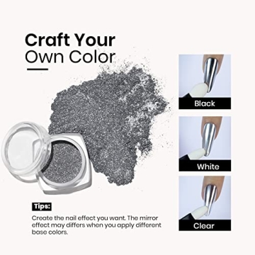 Beetles Silver Chrome Nail Powder for Stunning Manicures