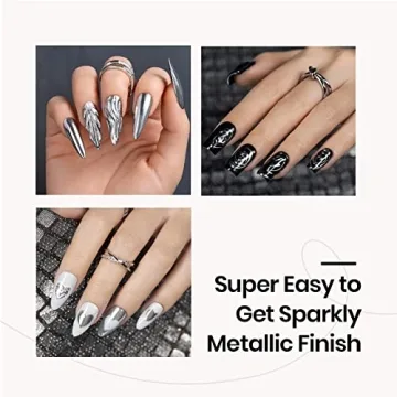 Beetles Silver Chrome Nail Powder for Stunning Manicures