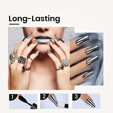 Beetles Silver Chrome Nail Powder for Stunning Manicures