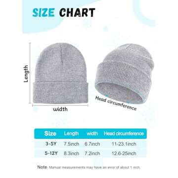 Glooarm 4 Pack Kids Beanie Hats Winter Toddler Beanies Acrylic Kid's Knit Cuffed Beanie Warm Skull C...