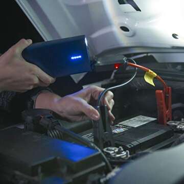 Type S Car Battery Jump Starter Portable, 12V 7.0L Lithium Battery Booster Jump Starter Pack, 500A Gas 3L Diesel 4.5L 10000mAh Power Bank LED Flashlight Dual USB-A USB-C Battery Cable UL Listed - Blue