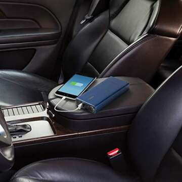 Type S Car Battery Jump Starter Portable, 12V 7.0L Lithium Battery Booster Jump Starter Pack, 500A Gas 3L Diesel 4.5L 10000mAh Power Bank LED Flashlight Dual USB-A USB-C Battery Cable UL Listed - Blue