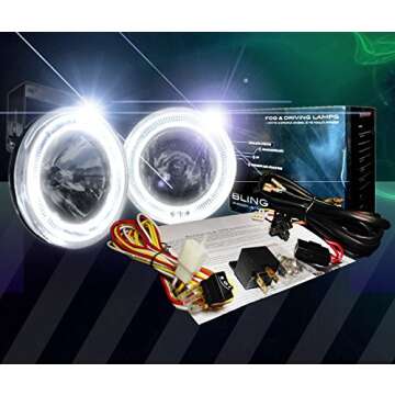 Angel Eye Fog Lamps Driving Lights Kit for 1998 1999 2000 2001 2002 Pontiac Firebird Trans Am