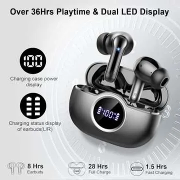 Wireless Earbuds Bluetooth 5.4 Noise Cancelling 40H Playtime