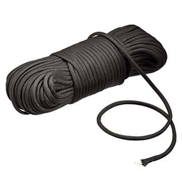 Amazon Basics 550 Type III Paracord, 7-Strand Core, High Strength - 5/32 inch x 100 foot (4mm x 30m), Black