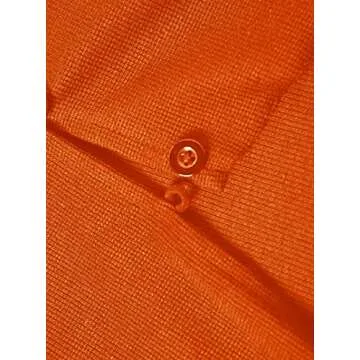 Remidoo Women's Sexy Asymmetrical Hem Button Down Front Rib Knit Cut Out Crop Tank Top Orange Large