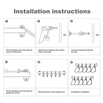 Dahey Mug Holder Wall Mount, Metal Coffee Mug Rack Hanger with 10 Mug Hooks, Mug Display Rack Rustic Utensil Cups Storage Organizer for Kitchen Dining Room Coffee Bar, Set of 2, Black
