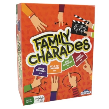 Outset Media Family Charades Game; 4 Games in 1 Box, Fun Family Fun with Movie, Trivia, Kids Themes