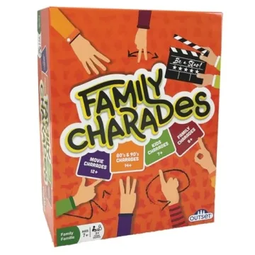 Outset Media Family Charades Game; 4 Games in 1 Box, Fun Family Fun with Movie, Trivia, Kids Themes
