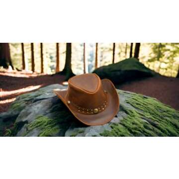 Shapeable Leather Cowboy hat into Outback hat Western Vintage Australian Hats for Men & Women