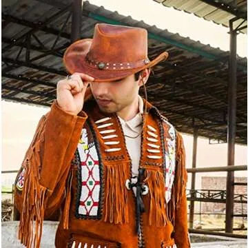Shapeable Leather Cowboy hat into Outback hat Western Vintage Australian Hats for Men & Women