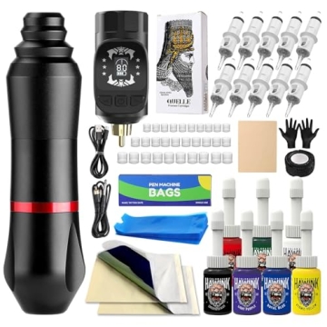 HAWINK Wireless Rotary Tattoo Gun Kit - Complete Professional Tattoo Starter Set