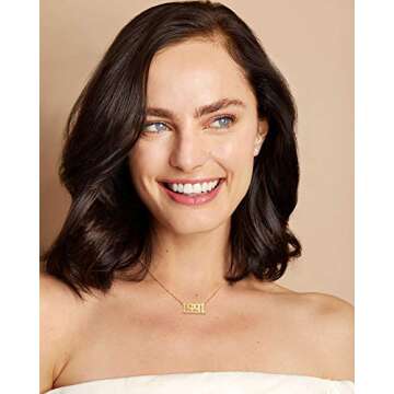 Glimmerst Birthday Year Necklace, 18K Gold Plated Stainless Steel Birth Year 1991 Number Pendant Necklace Memorable Anniversary Jewelry for Women