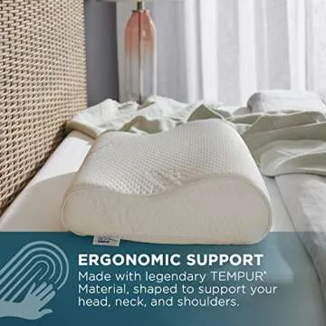 Tempur-Pedic TEMPUR-Ergo Neck Pillow, Medium Profile, White