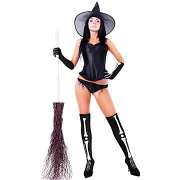 Halloween Skeleton Gloves & Stockings Set for All Ages